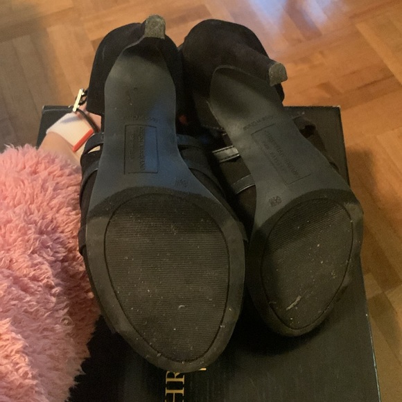 Christian Siriano Women's Imma Black Peep-Toe Stiletto Shootie Bootie - Picture 5 of 5